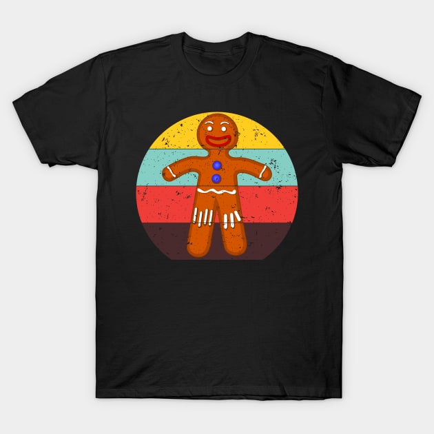 Gingerbread Retro Vintage Distressed Sweet Cookie Foodie Design T-Shirt by CoolFoodiesMerch